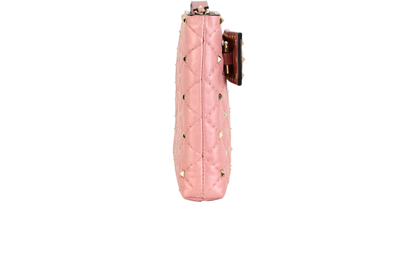 Rockstud Clutch, &pound;390, Handbags, Pink, Leather, Side view